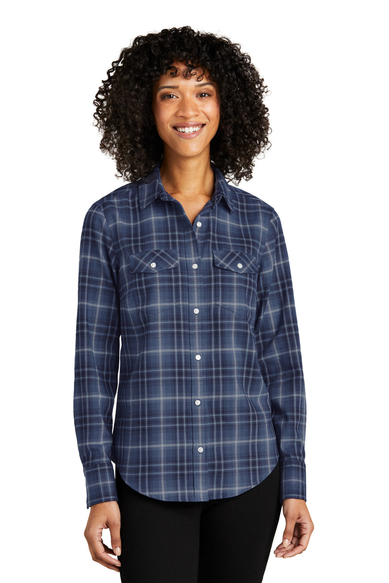 Load image into Gallery viewer, Port Authority Women&#39;s Long Sleeve Ombre Plaid Shirt LW672
