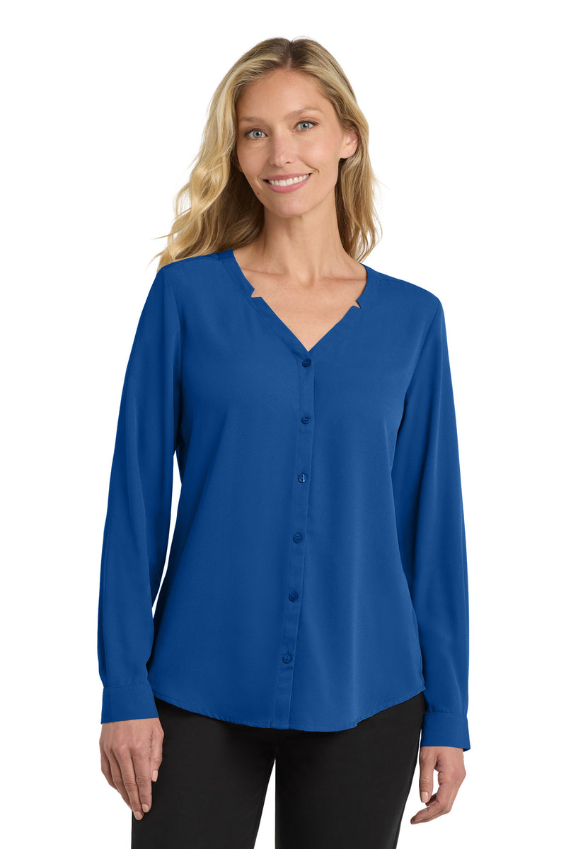 Load image into Gallery viewer, Port Authority Women&#39;s Long Sleeve Button-Front Blouse. LW700
