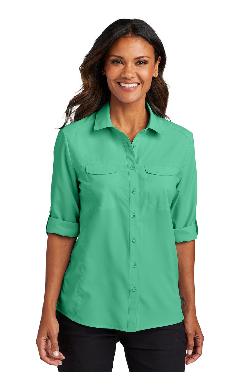 Load image into Gallery viewer, Port Authority Women&#39;s Long Sleeve UV Daybreak Shirt LW960
