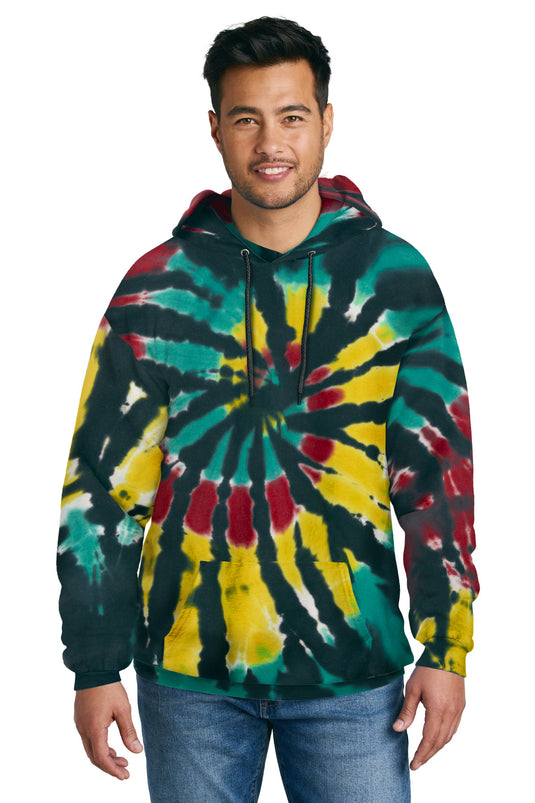 Port & Co Tie-Dye Pullover Hooded Sweatshirt. PC146