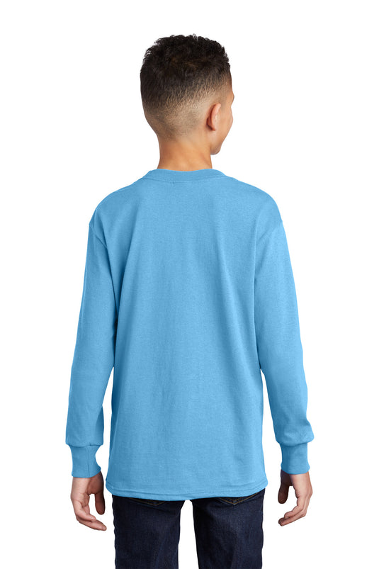 Port & Co Youth Long Sleeve Core Cotton Tee. PC54YLS