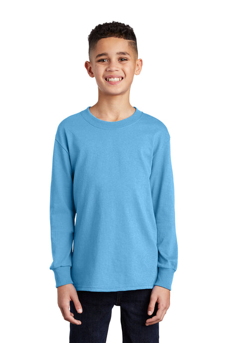 Port & Co Youth Long Sleeve Core Cotton Tee. PC54YLS