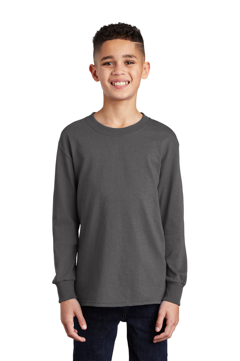 Load image into Gallery viewer, Port &amp; Co Youth Long Sleeve Core Cotton Tee. PC54YLS
