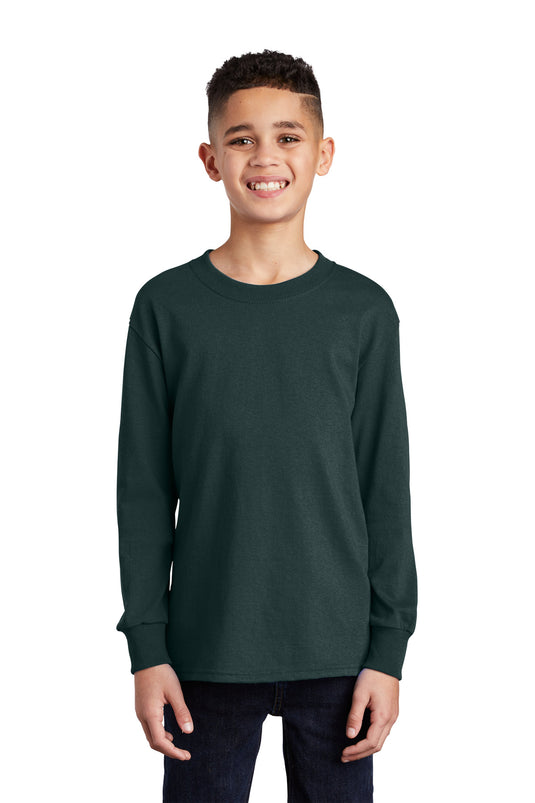 Port & Co Youth Long Sleeve Core Cotton Tee. PC54YLS