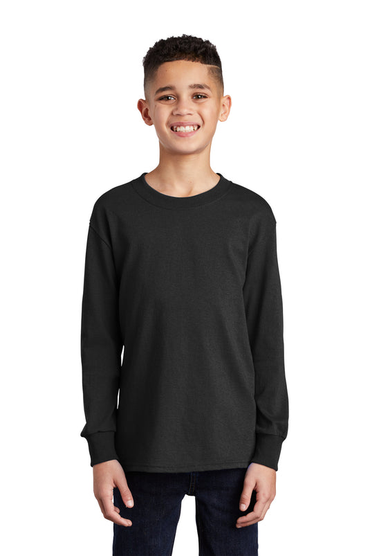 Port & Co Youth Long Sleeve Core Cotton Tee. PC54YLS