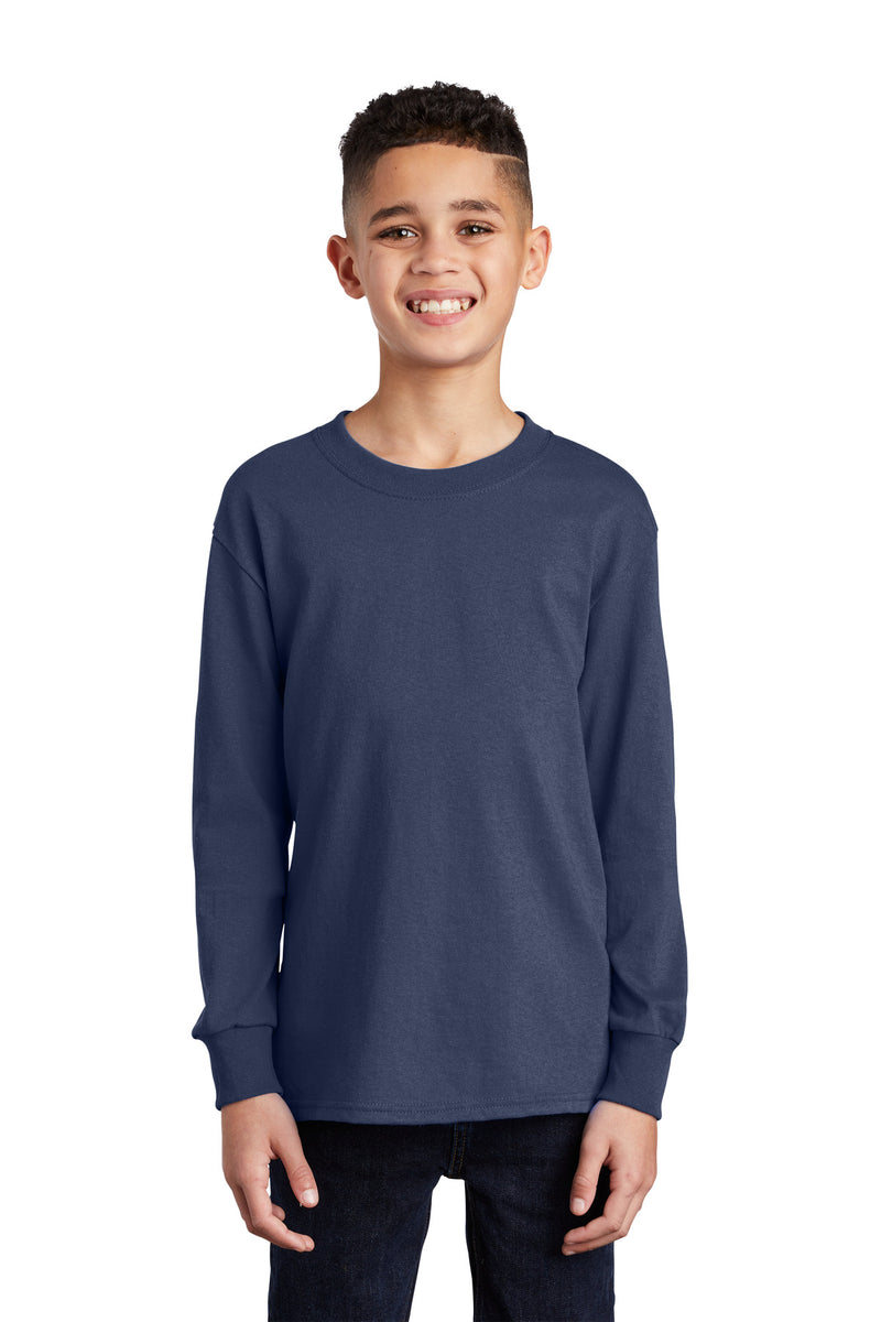 Load image into Gallery viewer, Port &amp; Co Youth Long Sleeve Core Cotton Tee. PC54YLS
