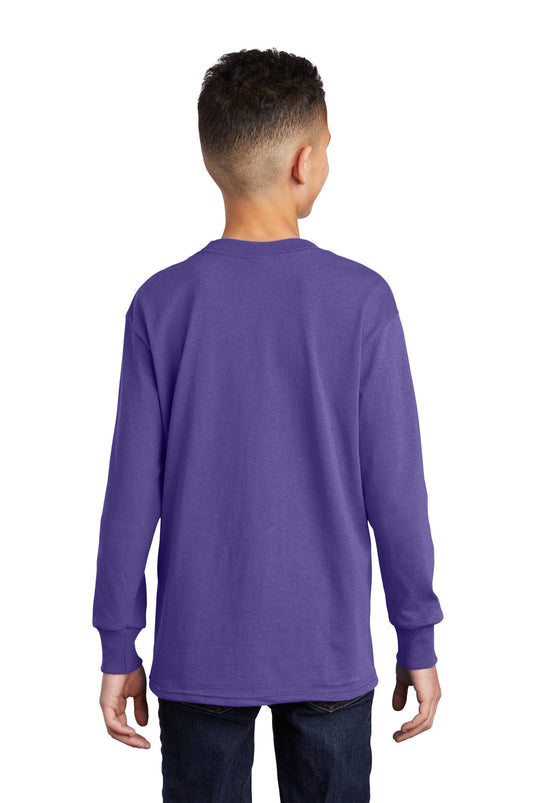 Port & Co Youth Long Sleeve Core Cotton Tee. PC54YLS