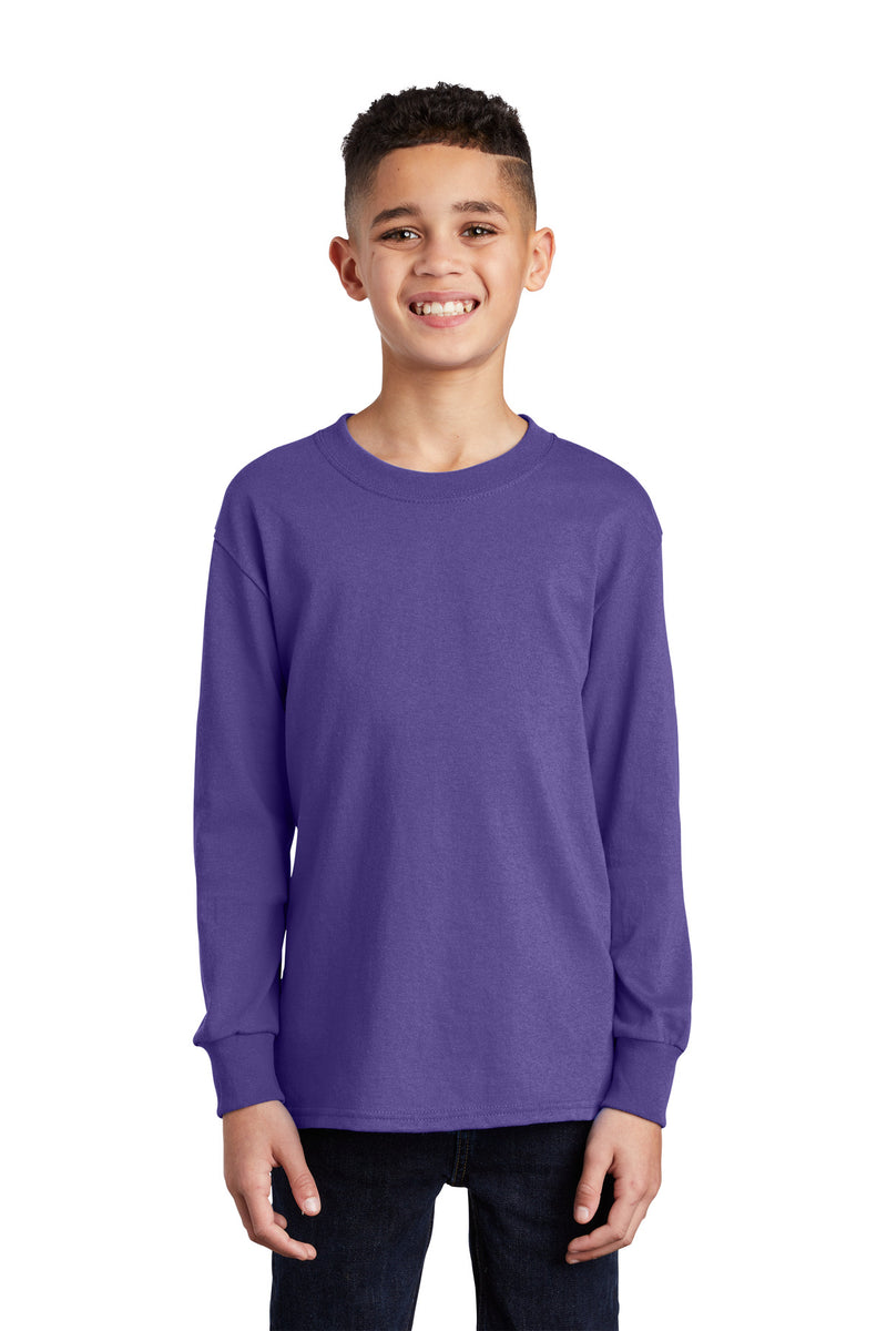 Load image into Gallery viewer, Port &amp; Co Youth Long Sleeve Core Cotton Tee. PC54YLS
