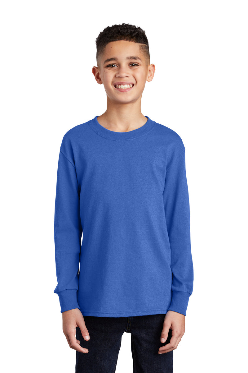 Load image into Gallery viewer, Port &amp; Co Youth Long Sleeve Core Cotton Tee. PC54YLS
