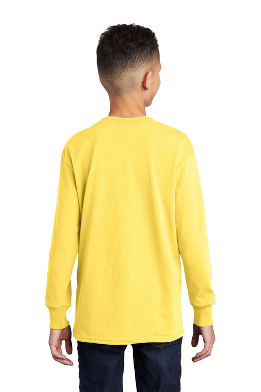 Port & Co Youth Long Sleeve Core Cotton Tee. PC54YLS