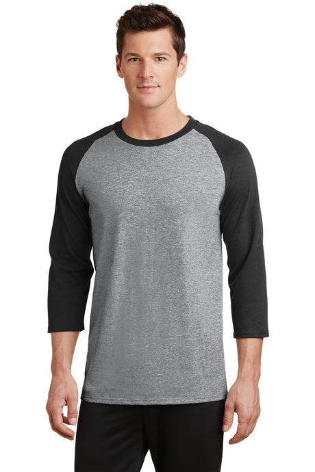 Port & Co Core Blend 3/4-Sleeve Raglan Tee. PC55RS