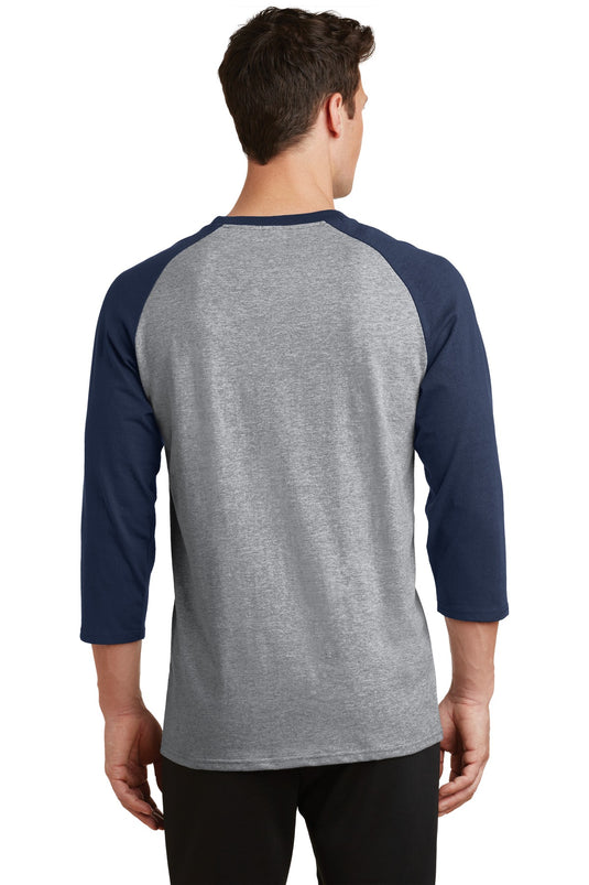 Port & Co Core Blend 3/4-Sleeve Raglan Tee. PC55RS