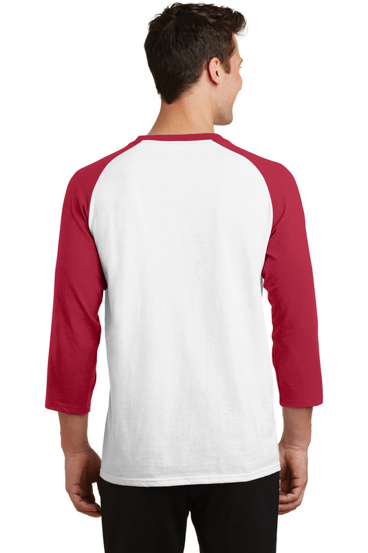Port & Co Core Blend 3/4-Sleeve Raglan Tee. PC55RS