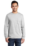 Port & Co Tall Long Sleeve Essential Pocket Tee. PC61LSPT