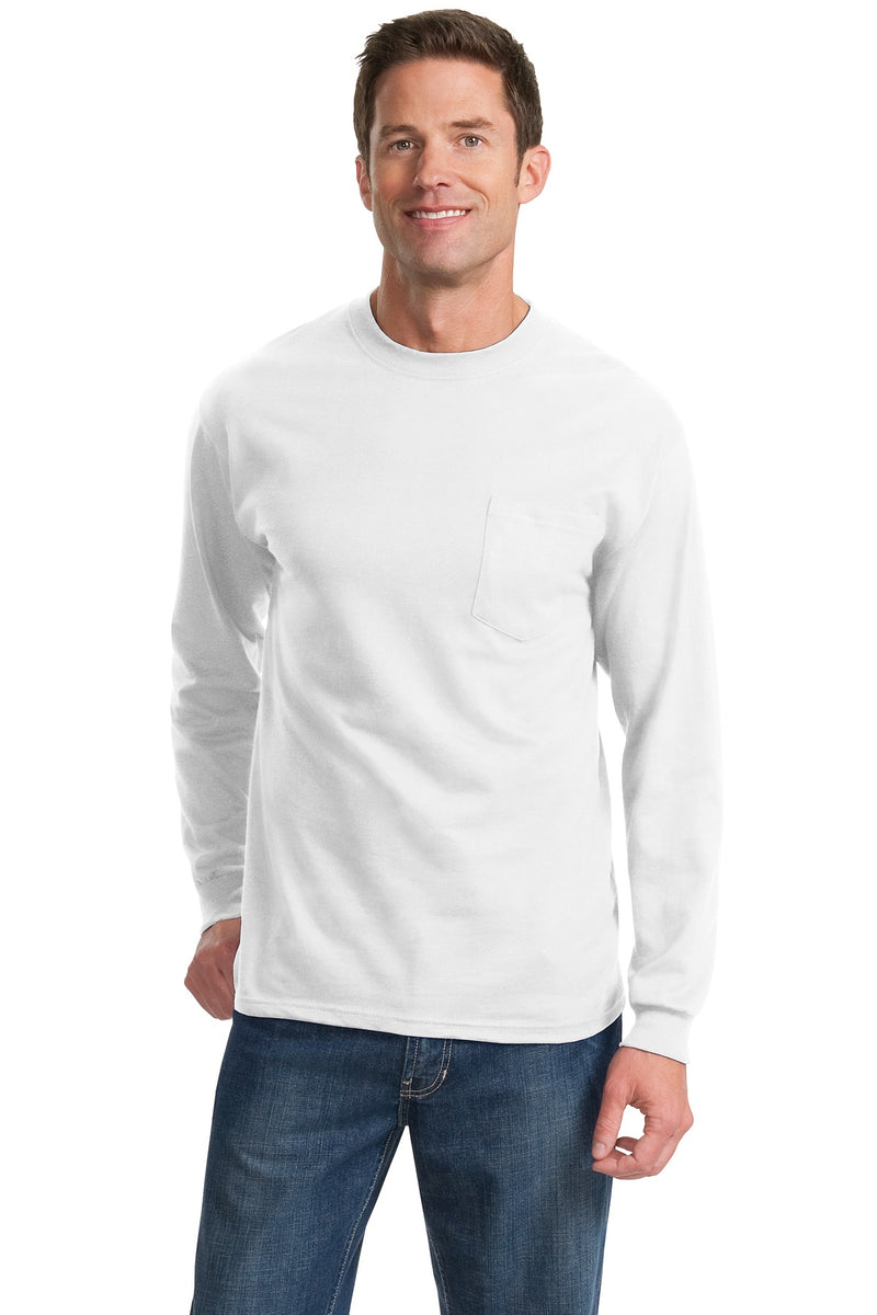 Load image into Gallery viewer, Port &amp; Co Tall Long Sleeve Essential Pocket Tee. PC61LSPT
