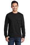 Port & Co Long Sleeve Essential Pocket Tee.  PC61LSP