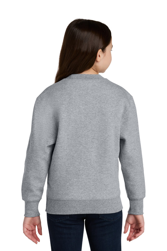 Port & Co Youth Core Fleece Crewneck Pocket Sweatshirt PC78YPKT