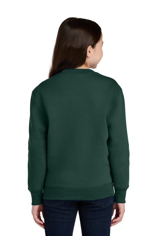 Port & Co Youth Core Fleece Crewneck Pocket Sweatshirt PC78YPKT