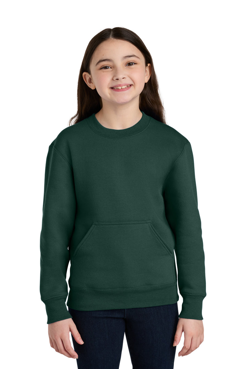 Load image into Gallery viewer, Port &amp; Co Youth Core Fleece Crewneck Pocket Sweatshirt PC78YPKT

