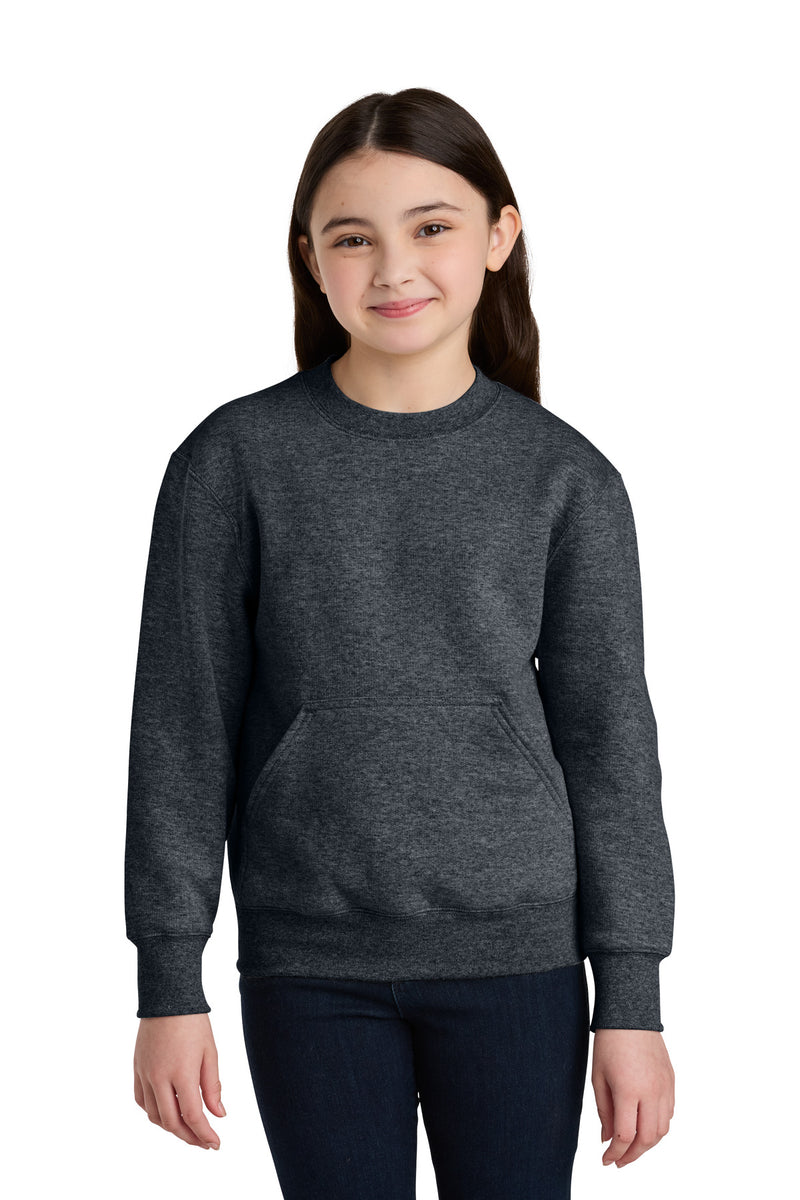 Load image into Gallery viewer, Port &amp; Co Youth Core Fleece Crewneck Pocket Sweatshirt PC78YPKT
