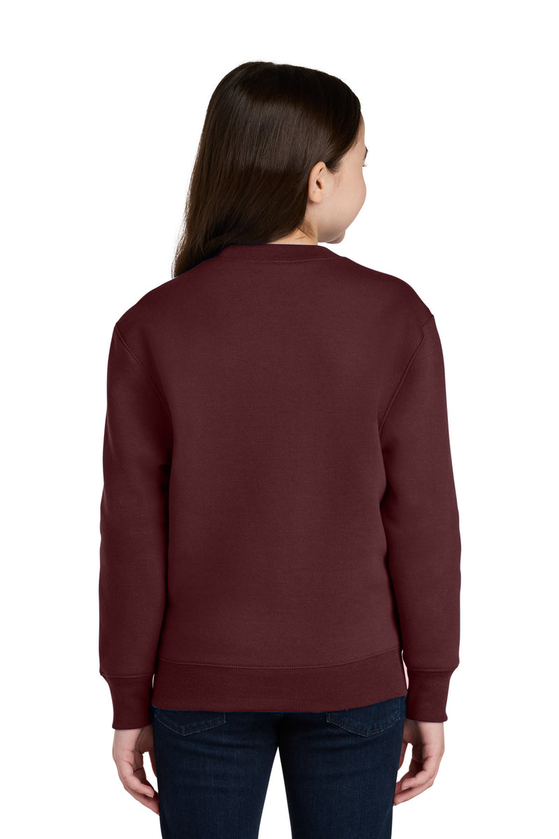 Load image into Gallery viewer, Port &amp; Co Youth Core Fleece Crewneck Pocket Sweatshirt PC78YPKT
