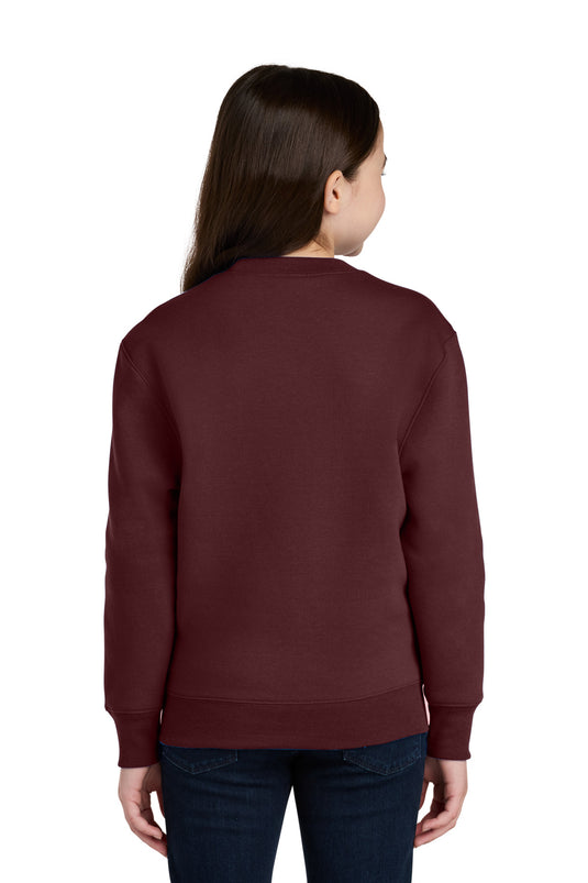Port & Co Youth Core Fleece Crewneck Pocket Sweatshirt PC78YPKT