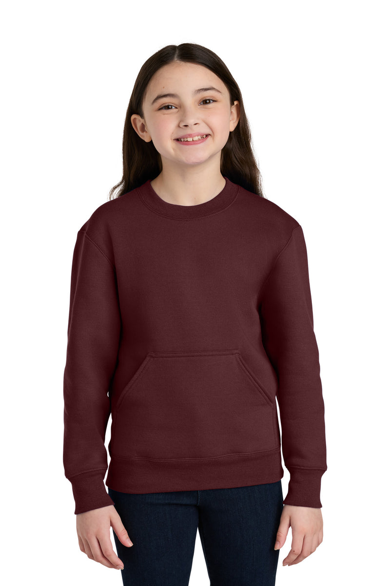 Load image into Gallery viewer, Port &amp; Co Youth Core Fleece Crewneck Pocket Sweatshirt PC78YPKT
