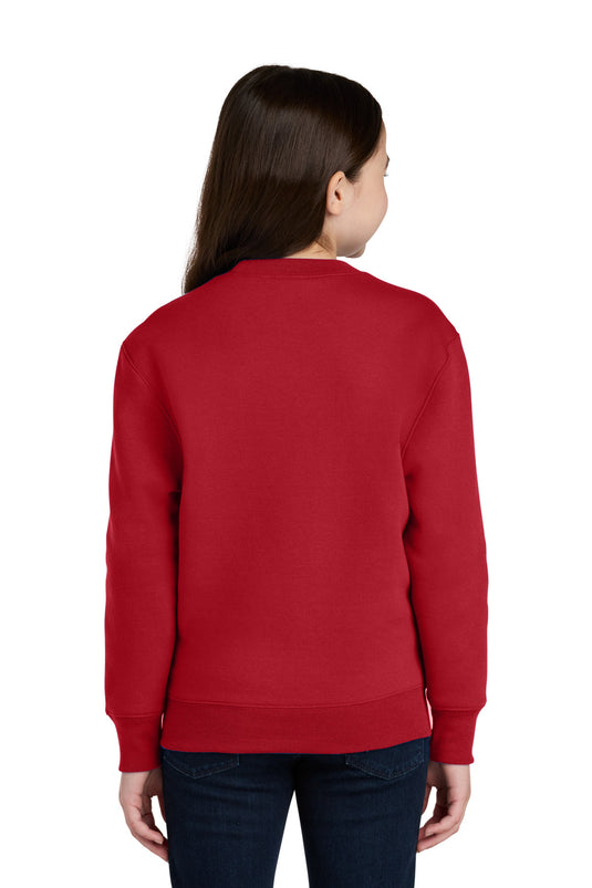 Port & Co Youth Core Fleece Crewneck Pocket Sweatshirt PC78YPKT