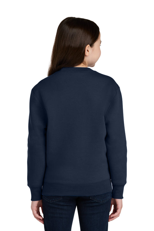 Port & Co Youth Core Fleece Crewneck Pocket Sweatshirt PC78YPKT