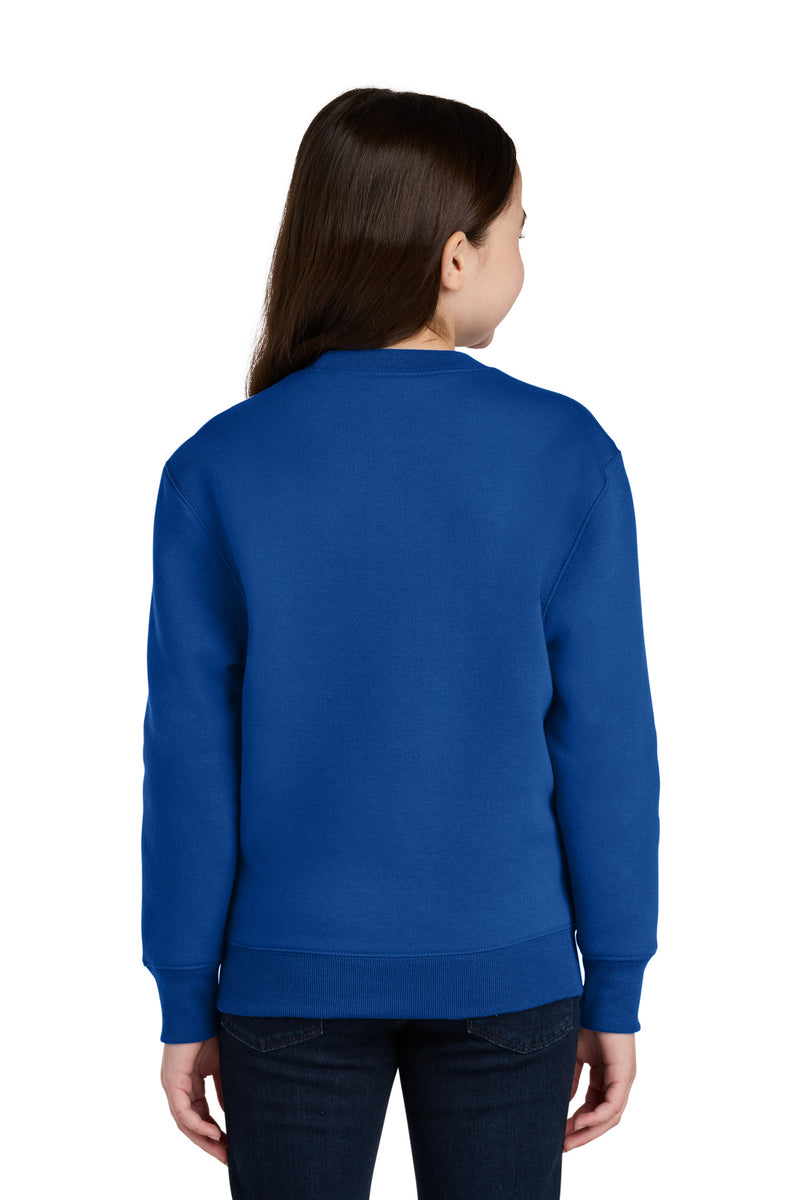 Load image into Gallery viewer, Port &amp; Co Youth Core Fleece Crewneck Pocket Sweatshirt PC78YPKT

