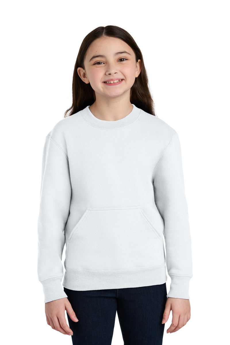 Load image into Gallery viewer, Port &amp; Co Youth Core Fleece Crewneck Pocket Sweatshirt PC78YPKT
