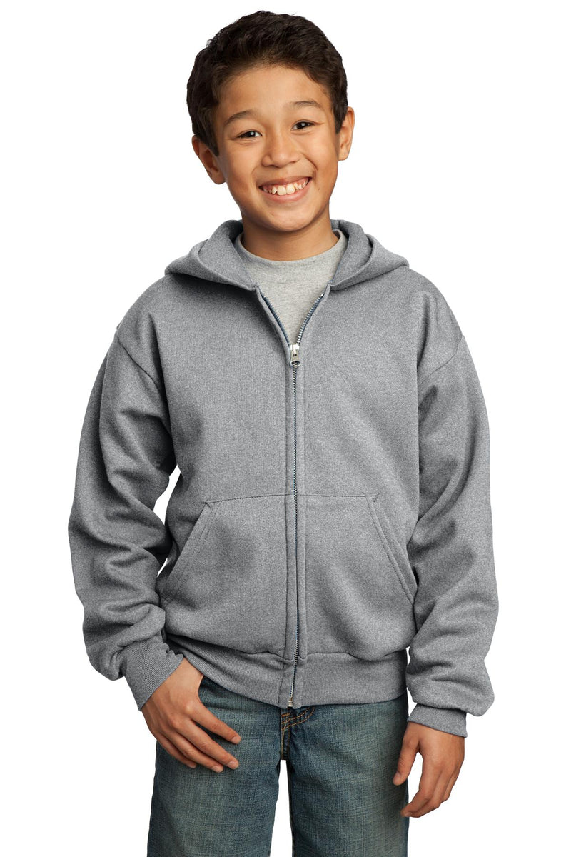 Load image into Gallery viewer, Port &amp; Co Youth Core Fleece Full-Zip Hooded Sweatshirt.  PC90YZH
