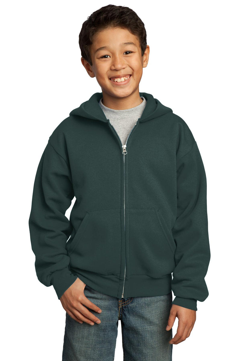 Load image into Gallery viewer, Port &amp; Co Youth Core Fleece Full-Zip Hooded Sweatshirt.  PC90YZH
