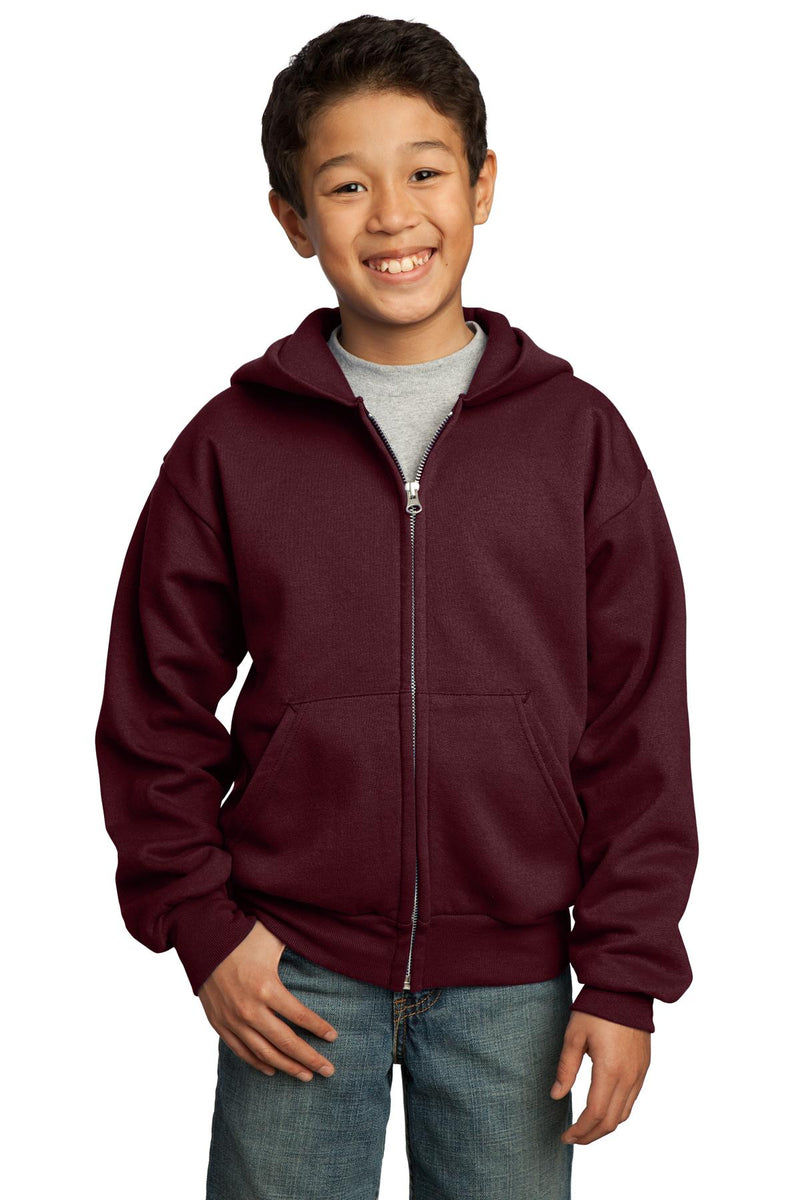 Load image into Gallery viewer, Port &amp; Co Youth Core Fleece Full-Zip Hooded Sweatshirt.  PC90YZH
