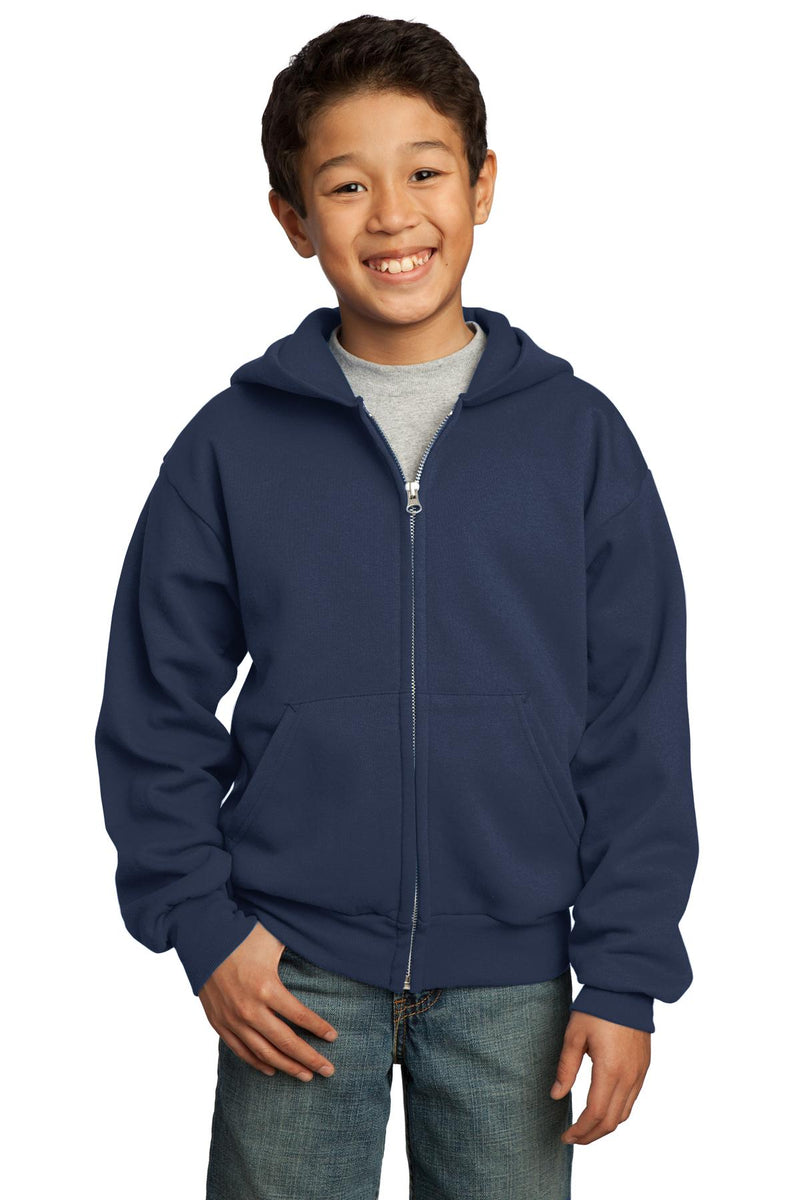 Load image into Gallery viewer, Port &amp; Co Youth Core Fleece Full-Zip Hooded Sweatshirt.  PC90YZH
