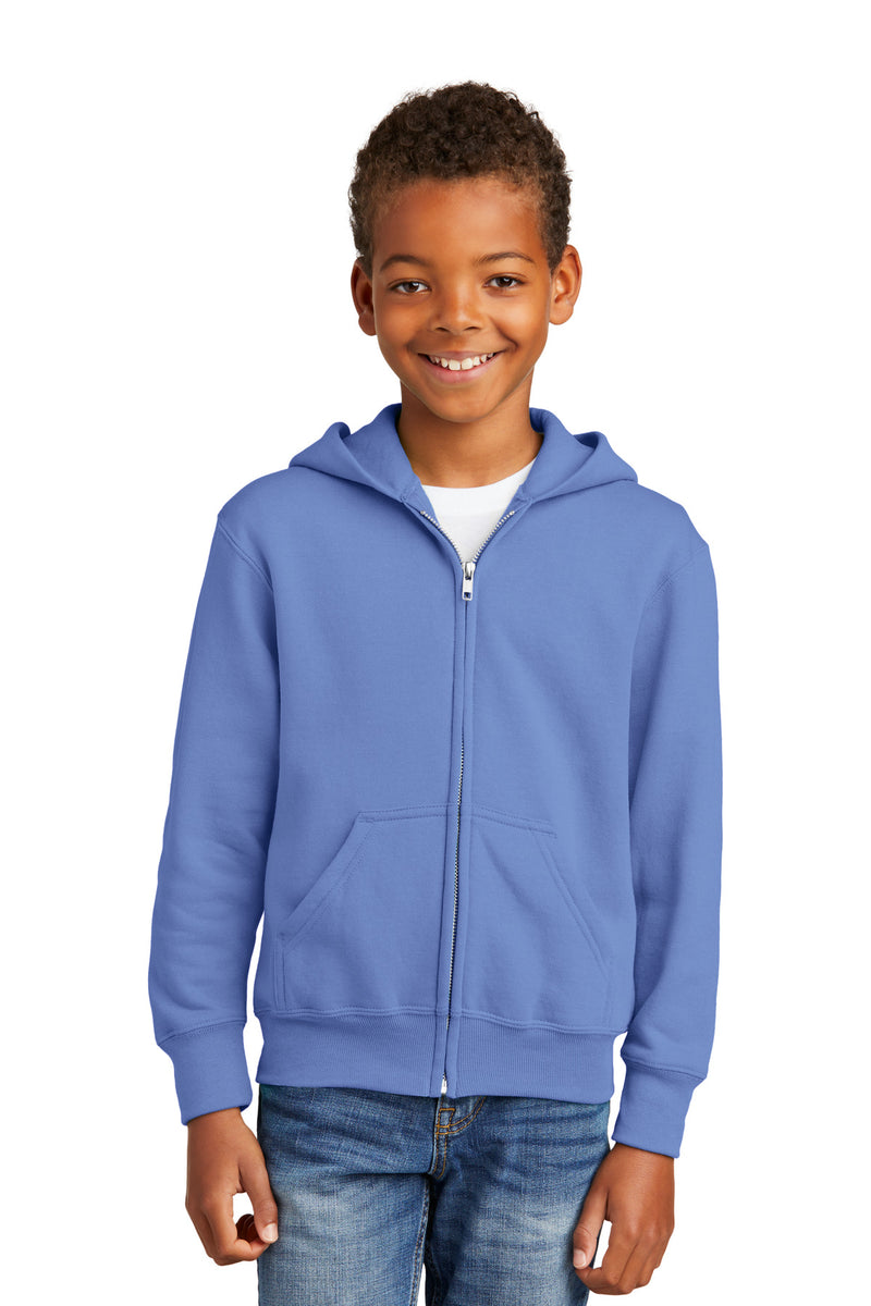Load image into Gallery viewer, Port &amp; Co Youth Core Fleece Full-Zip Hooded Sweatshirt.  PC90YZH
