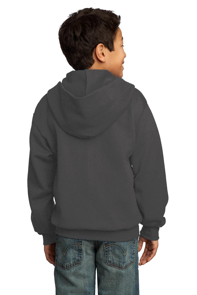Load image into Gallery viewer, Port &amp; Co Youth Core Fleece Full-Zip Hooded Sweatshirt.  PC90YZH

