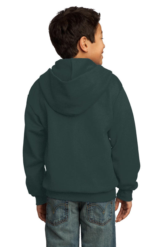 Port & Co Youth Core Fleece Full-Zip Hooded Sweatshirt.  PC90YZH