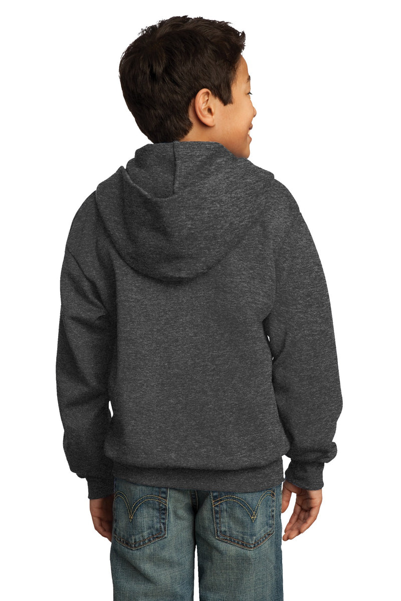 Load image into Gallery viewer, Port &amp; Co Youth Core Fleece Full-Zip Hooded Sweatshirt.  PC90YZH
