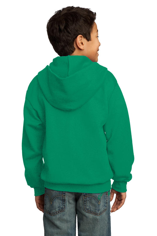 Port & Co Youth Core Fleece Full-Zip Hooded Sweatshirt.  PC90YZH