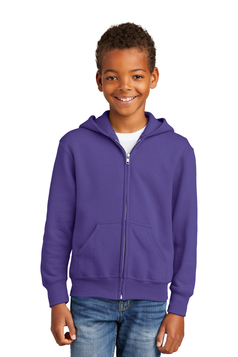 Load image into Gallery viewer, Port &amp; Co Youth Core Fleece Full-Zip Hooded Sweatshirt.  PC90YZH
