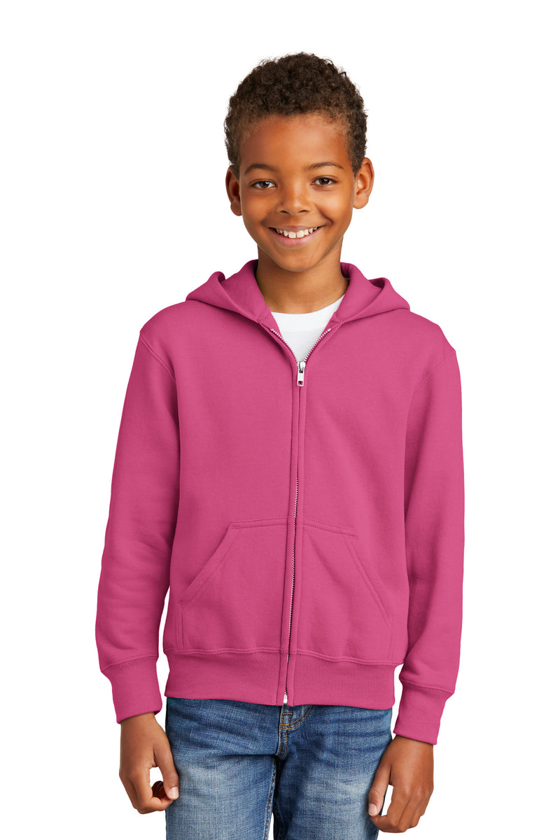 Load image into Gallery viewer, Port &amp; Co Youth Core Fleece Full-Zip Hooded Sweatshirt.  PC90YZH
