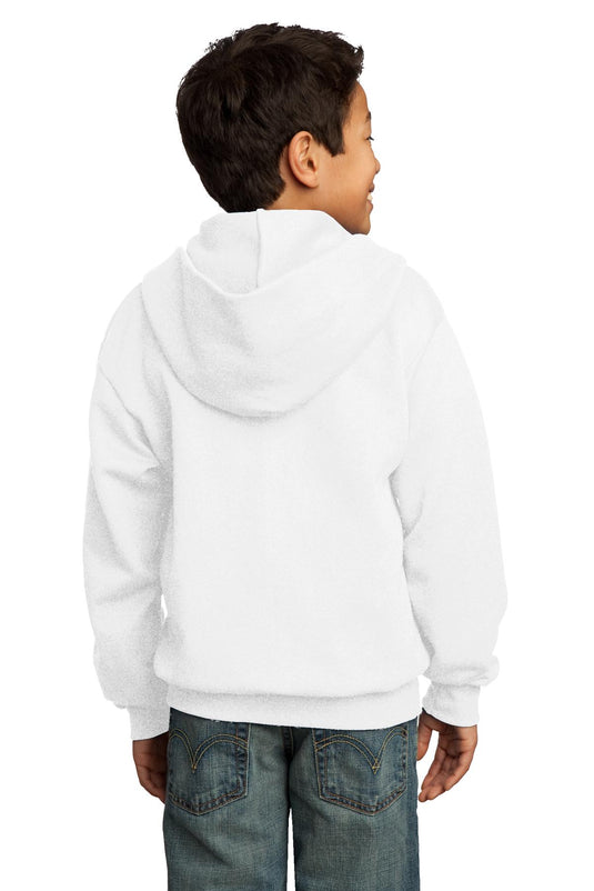 Port & Co Youth Core Fleece Full-Zip Hooded Sweatshirt.  PC90YZH