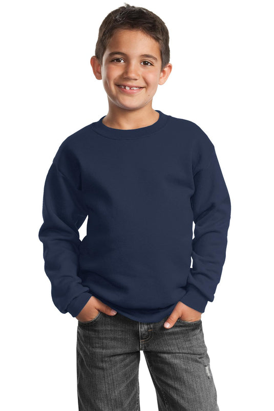 Port & Co Youth Core Fleece Crewneck Sweatshirt.  PC90Y