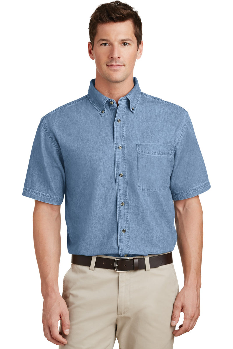 Load image into Gallery viewer, Port &amp; Co Short Sleeve Value Denim Shirt. SP11
