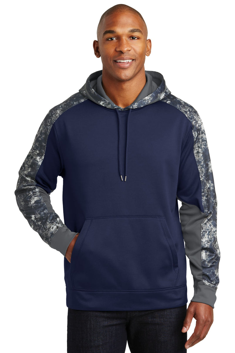 Load image into Gallery viewer, Sport-Tek Sport-Wick Mineral Freeze Fleece Colorblock Hooded Pullover. ST231
