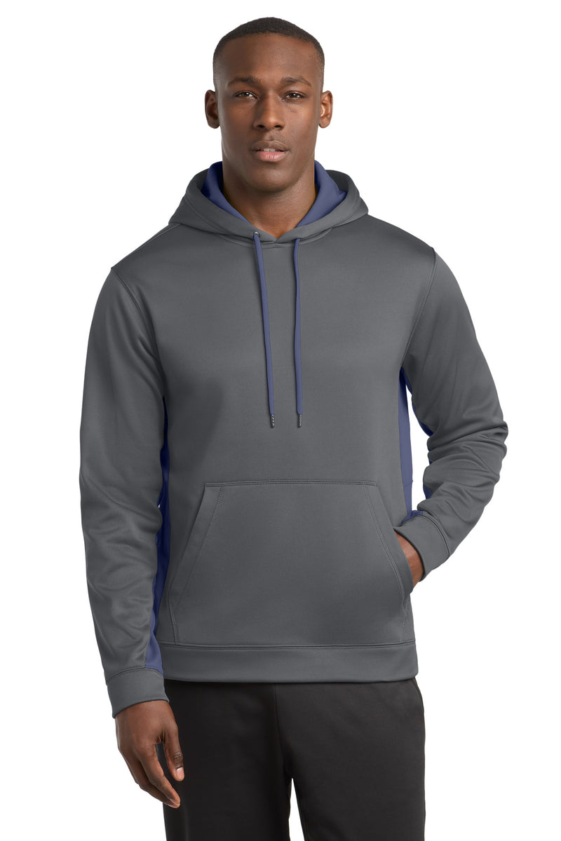 Load image into Gallery viewer, Sport-Tek Sport-Wick Fleece Colorblock Hooded Pullover. ST235
