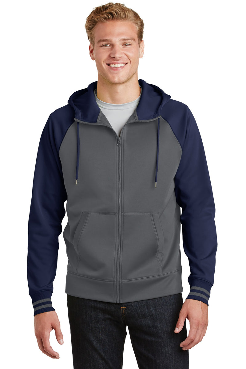 Load image into Gallery viewer, Sport-Tek Sport-Wick Varsity Fleece Full-Zip Hooded Jacket. ST236

