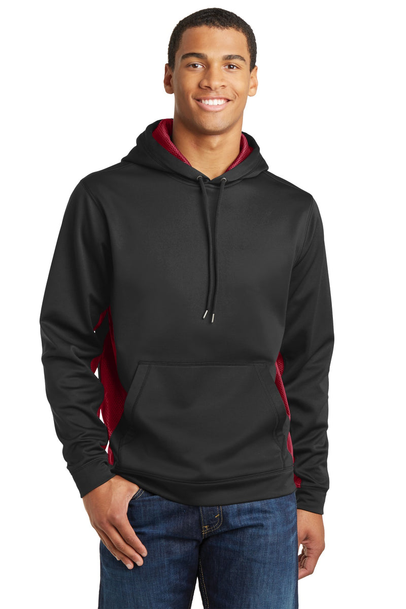 Load image into Gallery viewer, Sport-Tek Sport-Wick CamoHex Fleece Colorblock Hooded Pullover. ST239
