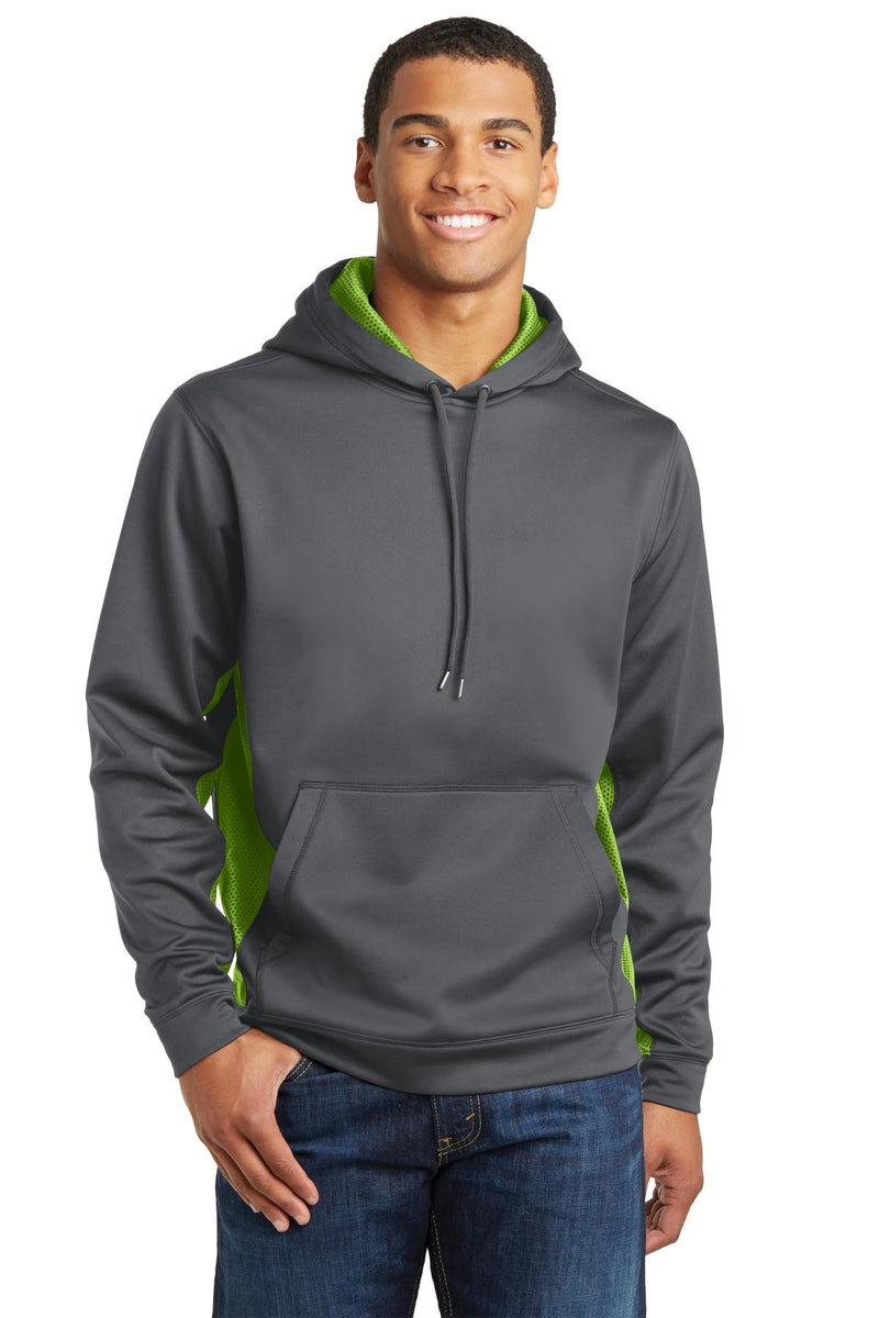 Load image into Gallery viewer, Sport-Tek Sport-Wick CamoHex Fleece Colorblock Hooded Pullover. ST239
